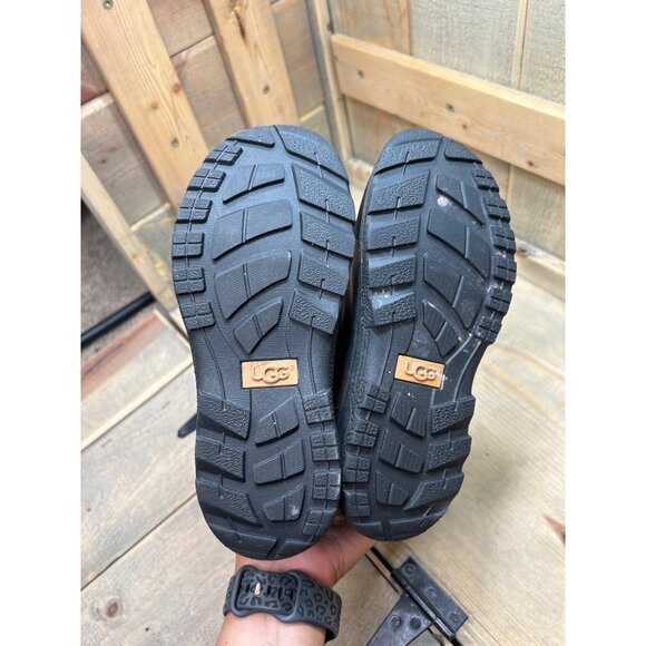 UGG US1 Youth Waterproof Brown Leather & Suede Winter Boots - Picture 8 of 8